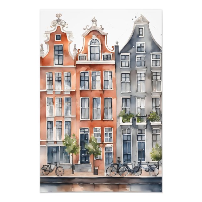 Foto pintura acuarela de Amsterdam (Frente)