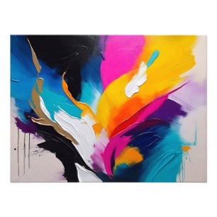 Foto Pintura al óleo abstracta dinámica, pinceladas gru