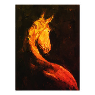 Foto Pintura al óleo de caballo dorado: animal expresiv