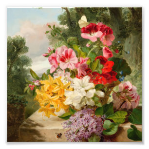 Foto Pintura al óleo de ramillete floral de estilo vint