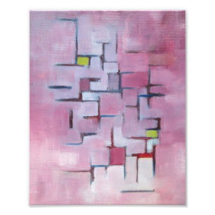 Foto Pintura al óleo original geométrica abstracta