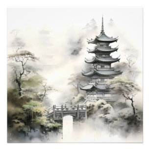 Foto Pintura asiática tradicional de jardín