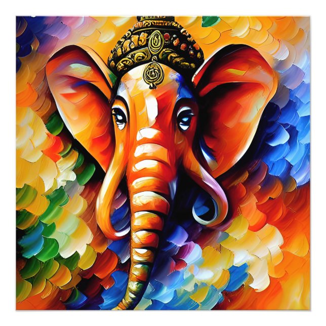 Foto Pintura colorida de Dios Ganesha (Frente)