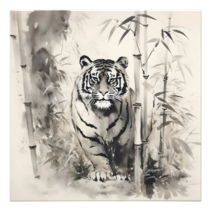 Foto Pintura con tinta de bambú de tigre