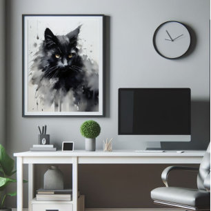 Foto Pintura con Tinta de Gato Negro