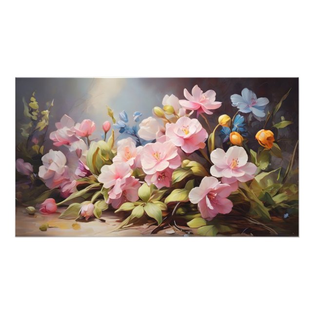 Foto Pintura de aceite de flores de primavera (Frente)
