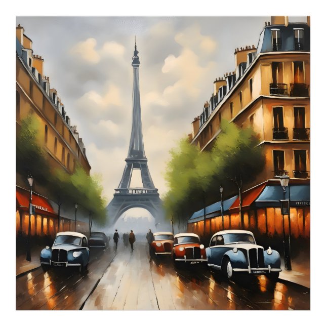 Foto Pintura de acuarela de época de París (Frente)