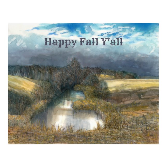 Foto Pintura de acuarela en estanque de otoño (Frente)