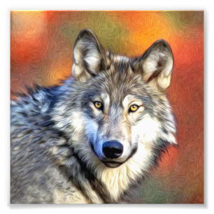 Foto Pintura de arte lobo