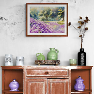 Foto Pintura de Campo de Lavanda al Acuarela