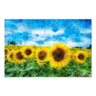 Foto Pintura de girasoles