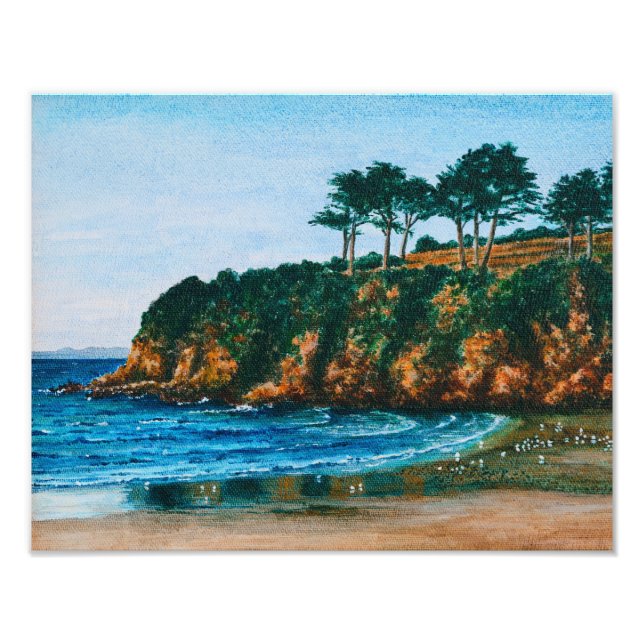 Foto Pintura de la playa de la Costa Rocosa Británica - (Frente)