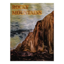 Foto Pintura de las Montañas Rocosas al Acuarela