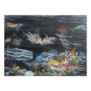 Foto Pintura de los pescados del león encendido