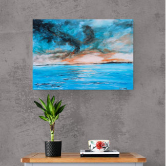 Foto Pintura de paisaje al amanecer