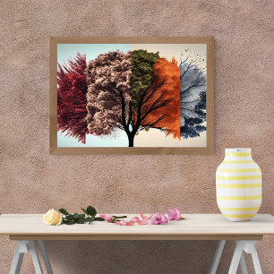 Foto Pintura de paisajes de árboles abstractos