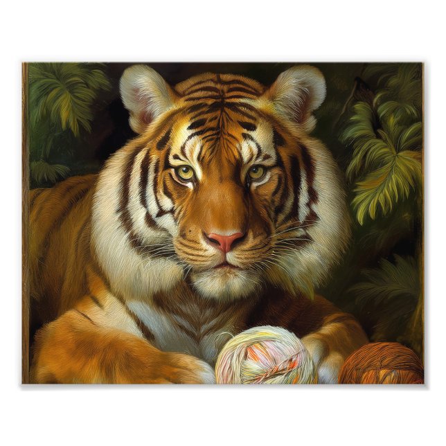 Foto Pintura de tigres de IA (Frente)