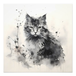 Foto Pintura de tinta de gatito