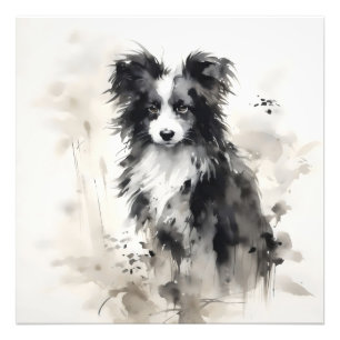 Foto Pintura de tinta de perro con pipa