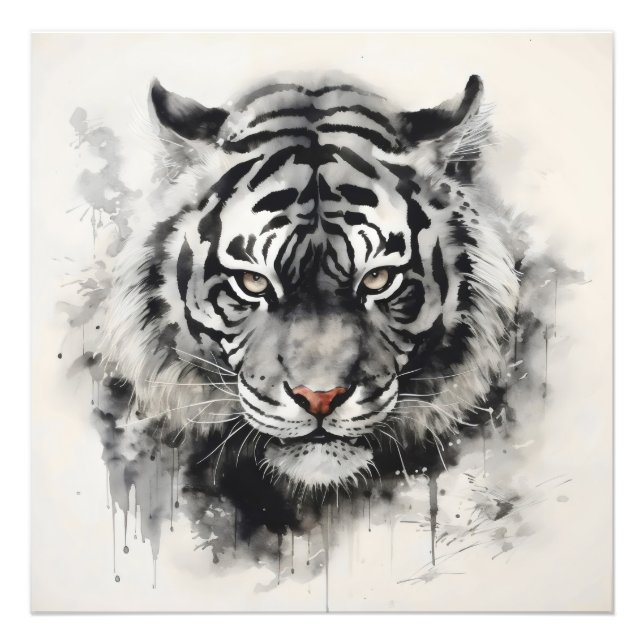 Foto Pintura de tinta de tigre (Frente)