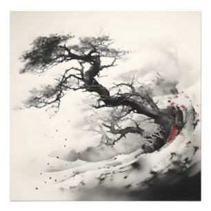 Foto Pintura de tinta del árbol abstracto