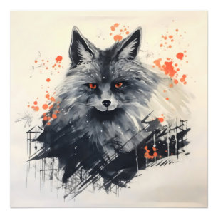 Foto Pintura de tinta negra de Fox