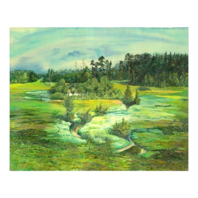 Foto pintura de valle verde Watercolor (Frente)