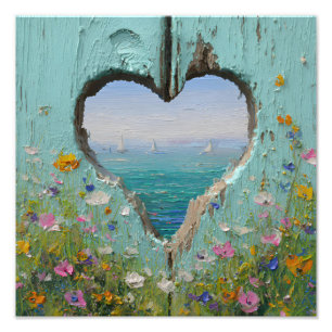 Foto Pintura de velero de flores silvestres costeras de