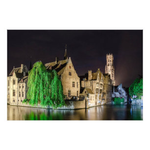 Foto Pintura del casco antiguo de Brujas y de la torre