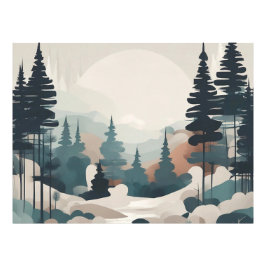 Foto Pintura del paisaje forestal de Boho