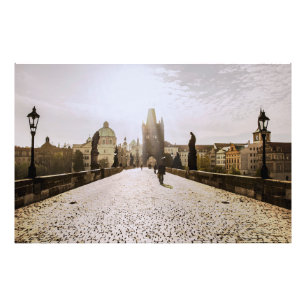 Foto Pintura del puente Carlos en Praga al amanecer