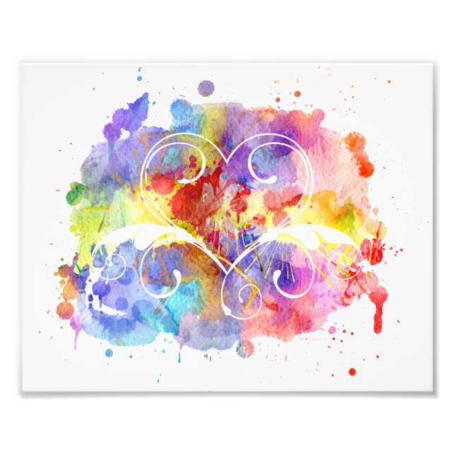 Foto Pintura digital acuarela | Corazones (Frente)