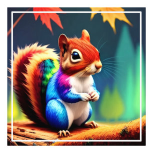 Foto Pintura digital de ardilla colorida