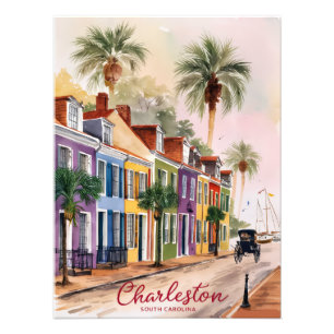 Foto Pintura en Acuarela de Charleston Carolina del Sur