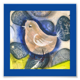 Foto Pintura hecha a mano - collage, pájaro bocho