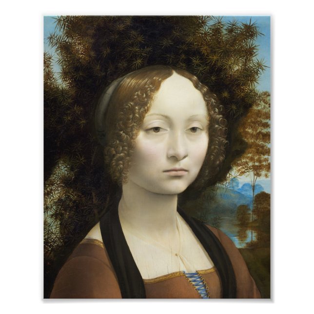 Foto Pintura Leonardo Da Vinci Ginevra De' Benci (Frente)