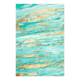 Foto Pintura líquida abstracta de mármol dorado menta e