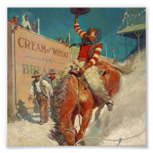 Foto Pintura occidental de N C Wyeth “El Rodeo”