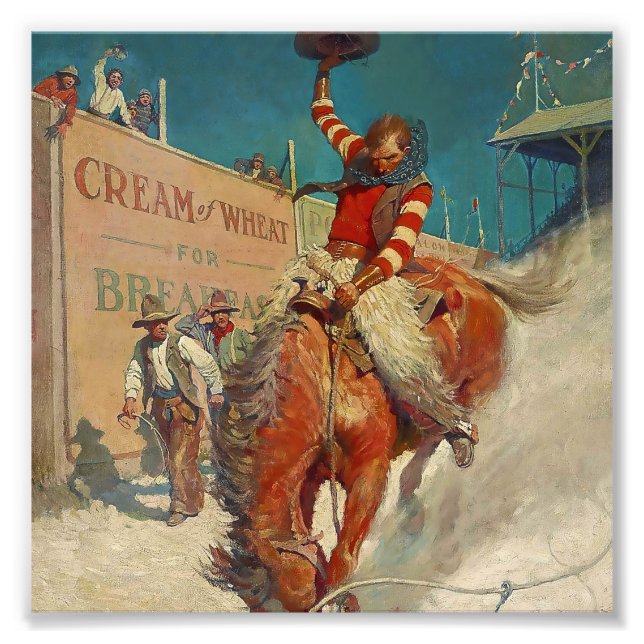 Foto Pintura occidental de N C Wyeth “El Rodeo” (Frente)