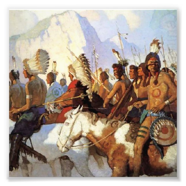Foto Pintura occidental de N C Wyeth “La fiesta de guer (Frente)