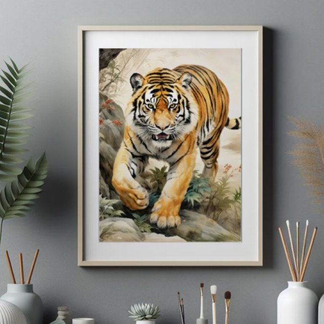 Foto Pintura tradicional asiática de tigre (Subido por el creador)