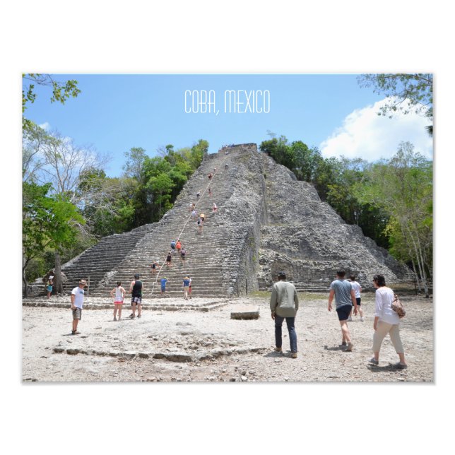 Foto Pirámide Coba Ruinas Mayas Riviera Maya México (Frente)