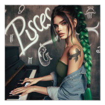 Pisces Zodiac Músico Piano