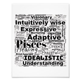 Foto Pisces Zodiac Word Cloud - arte fotográfico Inspir