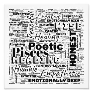 Foto Pisces Zodiac Word Cloud Inspiration Sqaure (S-M)