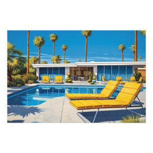 Foto Piscina moderna de mediados de siglo