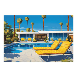 Foto Piscina moderna de mediados de siglo