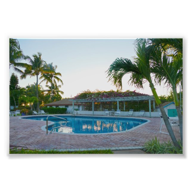 Foto Piscina tropical al atardecer, Bahamas (Frente)