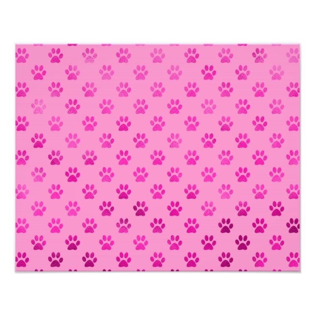 Foto Pista de perro Imprimir "Hot Pink" Fondo rosado me (Frente)