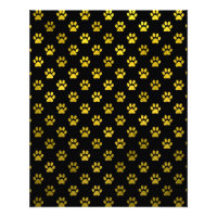Pista de perro Imprimir oro Fondo negro Faux metál